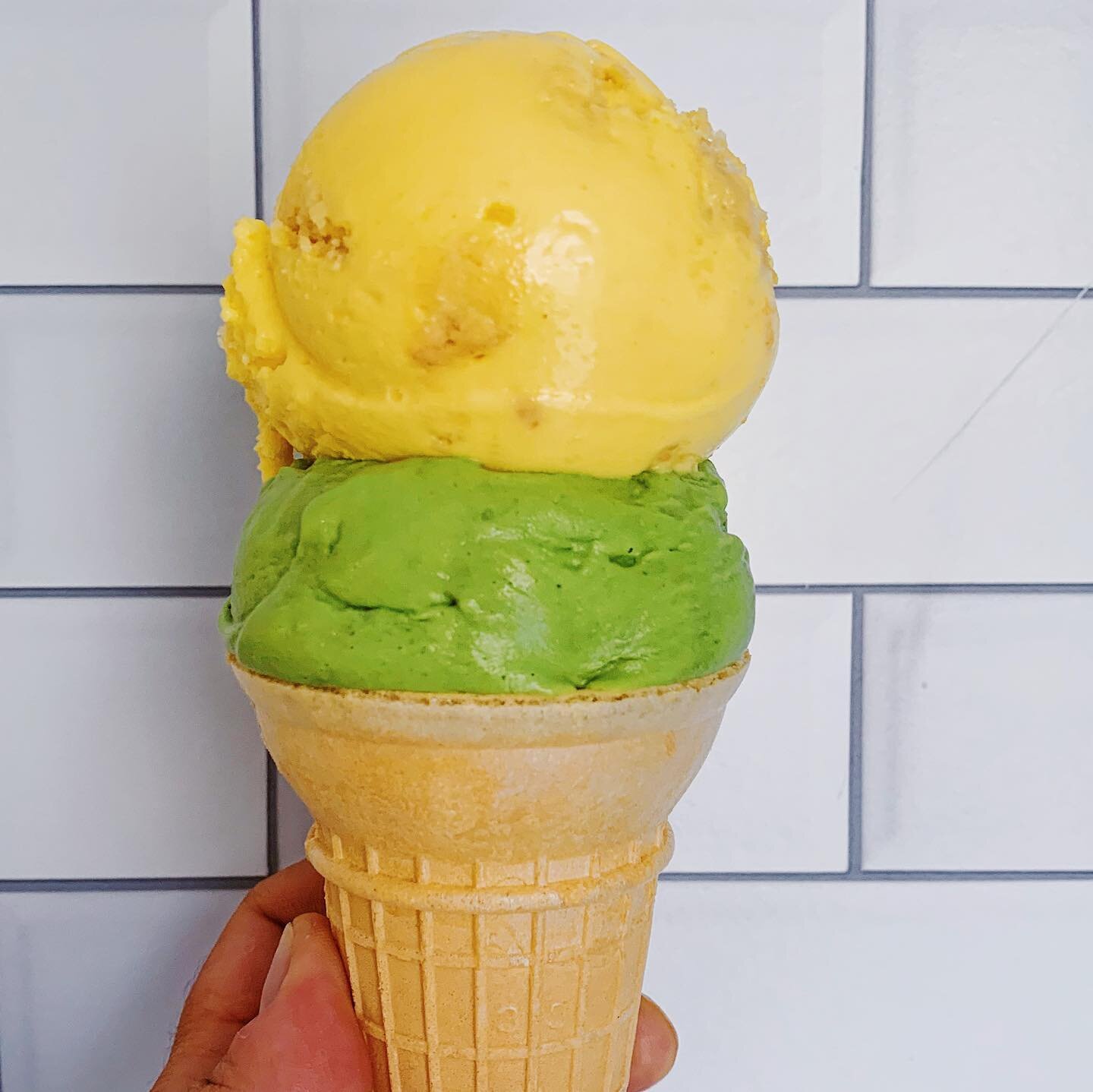 Another beautiful day for ice cream! 
Have you tried our new flavors yet?
&bull;Saffron + Semolina Cookies
&bull; Matcha + Pandan Cake (V)
Scooping until 7pm today. Come on by!